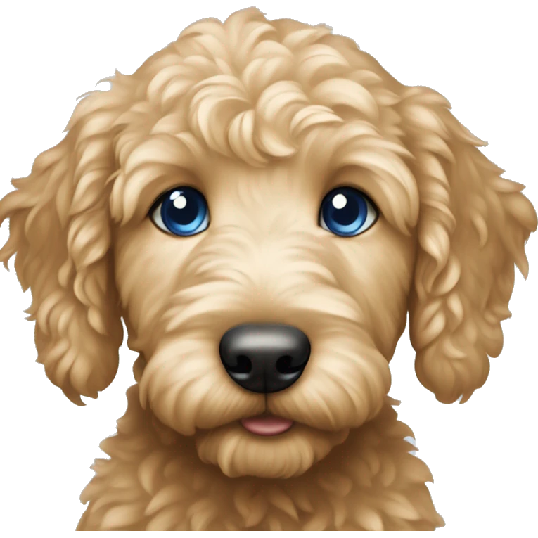 golden doodle puppy with blue eyes emoji