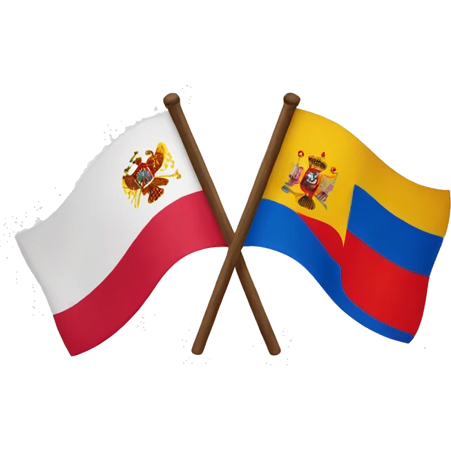Two flags. Russian flag and Spanish flag  emoji