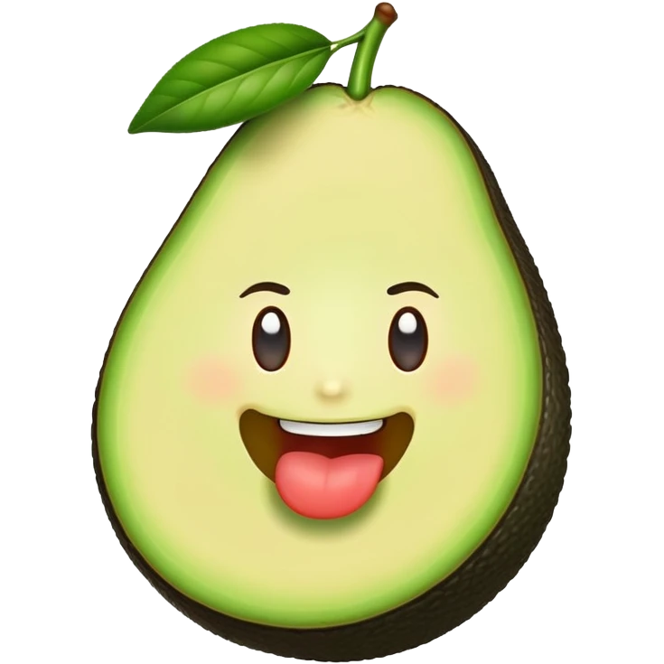 avocado with big lips emoji