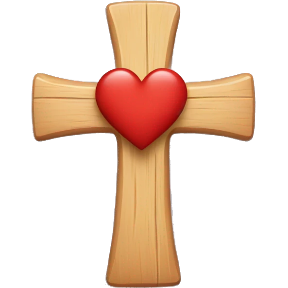 a cross with a heart shape hole in the middle  emoji