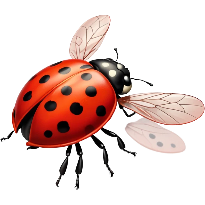 flying ladybug top view emoji