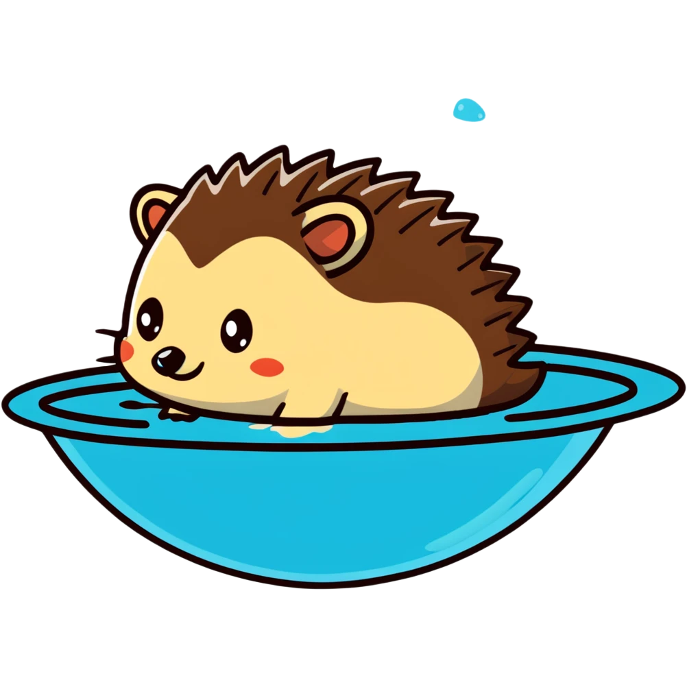 hedgehog floating on water emoji