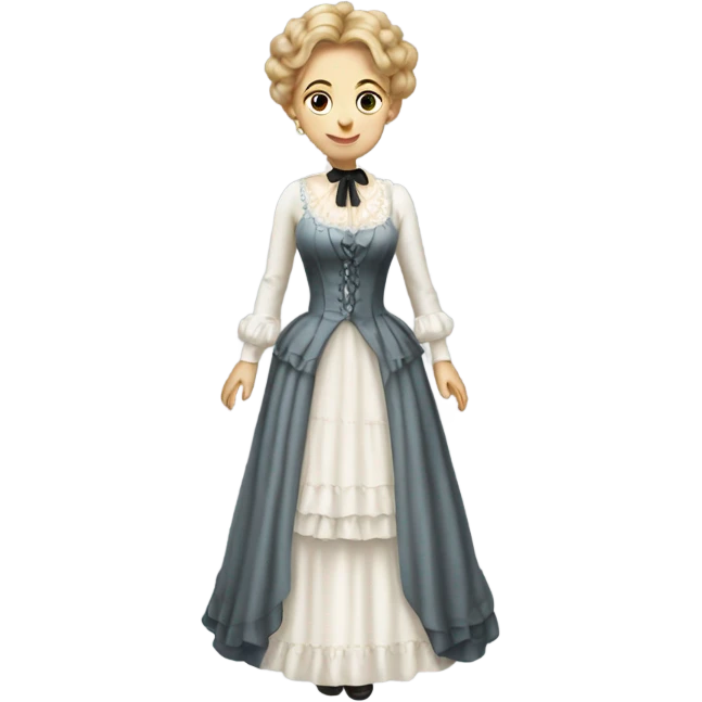 white woman galora in Victorian dress elegant, full body emoji