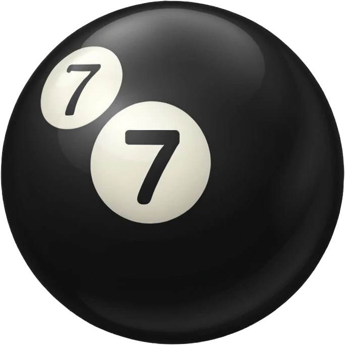 Pool table back ball with the number 7  emoji