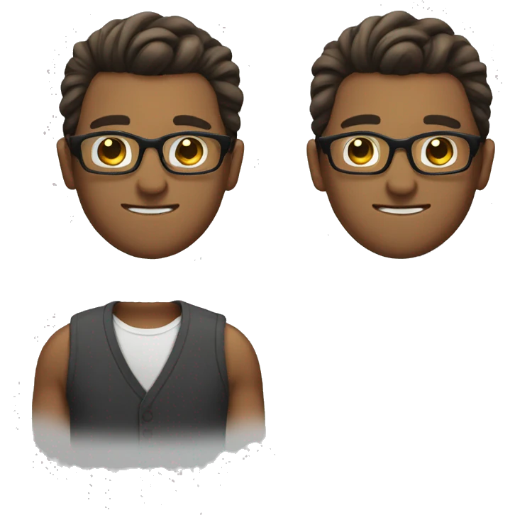 men with glasses and men bun emoji
