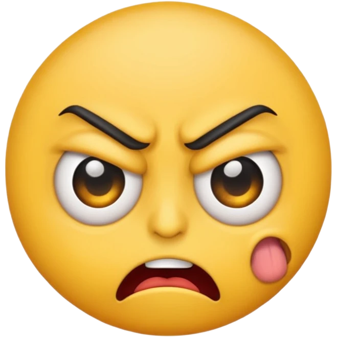 A mix or an angry emoji and eye roll emoji  emoji