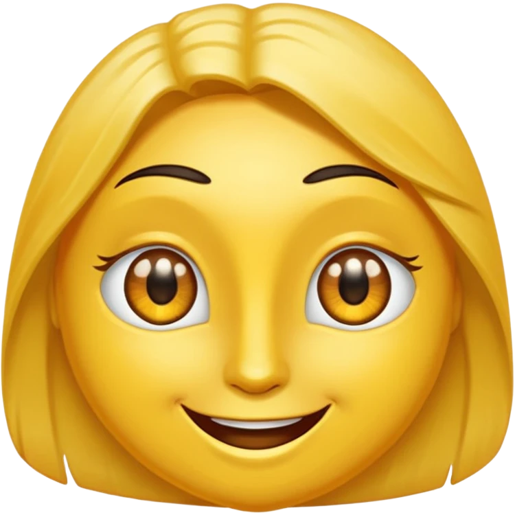 Crea la cara epica amarilla, sonriendo con los ojos arriba emoji