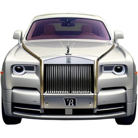 Rolls-Royce Phantom (2022) – cinematic-realistic Rolls-Royce Phantom emoji, its polished silver frame glistening under the sun as it glides down a winding, tree-lined road. The iconic Spirit of Ecstasy hood ornament stands proudly, the V12 engine hums silently  emoji