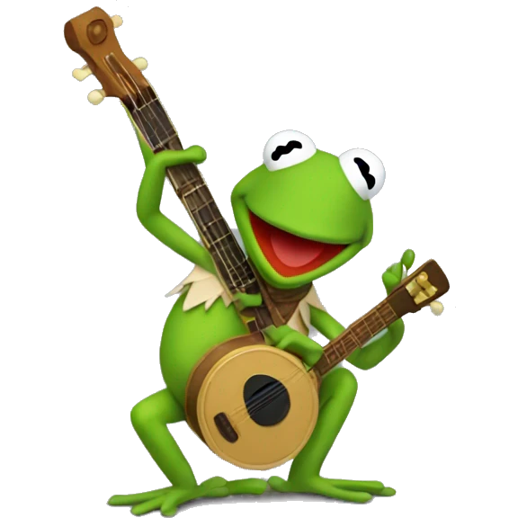 kermit with banjo singing to miss piggy emoji