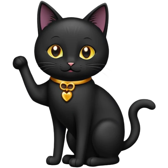 черный кот говорит "спасибо ". анимация emoji