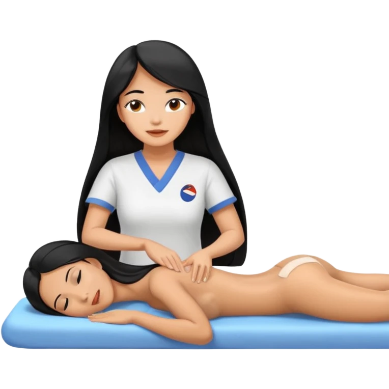 Philippines woman with long hair is getting a massage  emoji