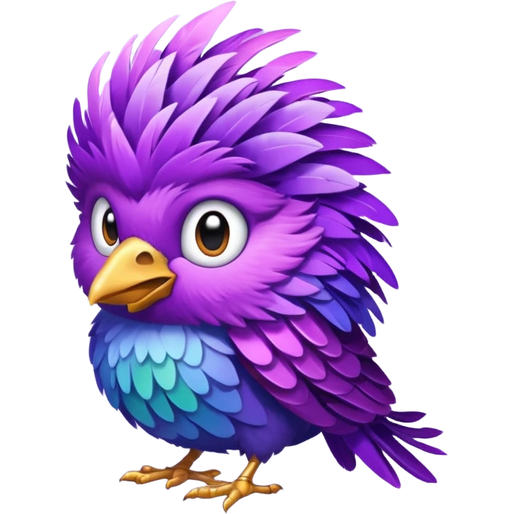 purple feathered bird emoji