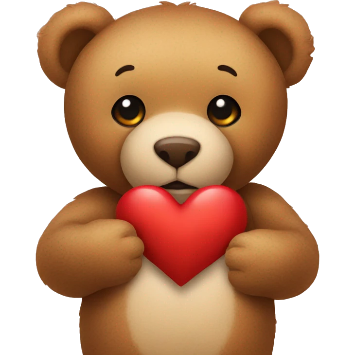 A teddy bear Holding a heart emoji