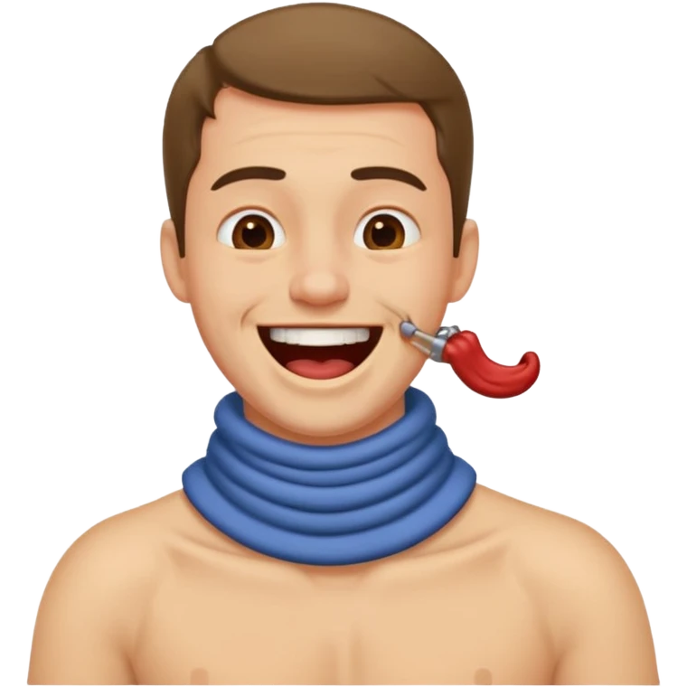 guy strangling neck while laughing emoji