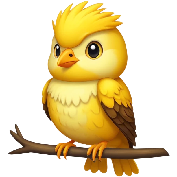 Cartoon yellow cuckoo  emoji