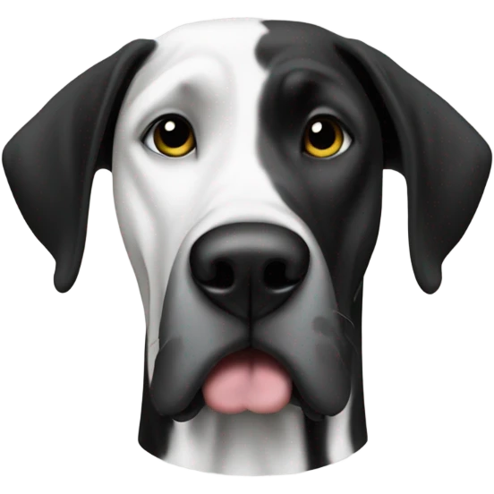 Black and white Great Dane Packer fan emoji