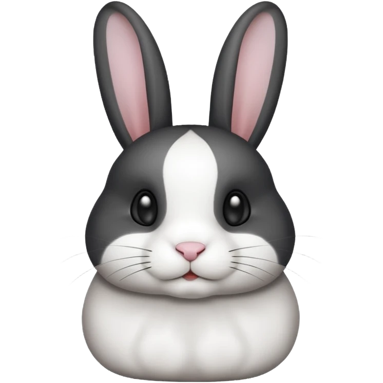 black and white dutch rabbit cute (ios7 style) emoji