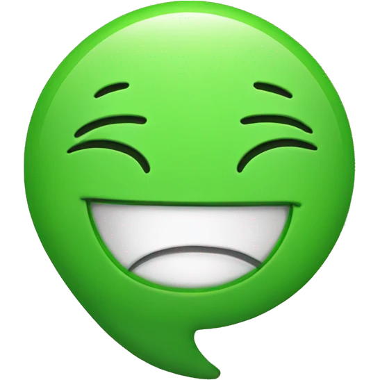 Green chat bubble with a happy face emoji