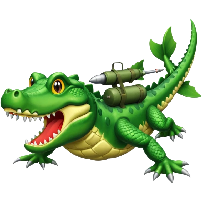 Cocodrilo volador con bombas emoji
