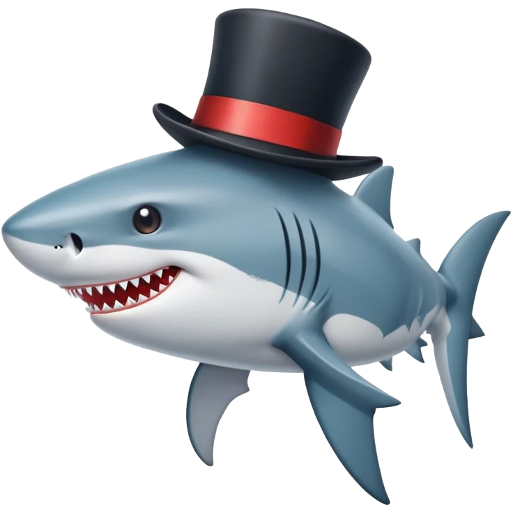 shark with top hat emoji