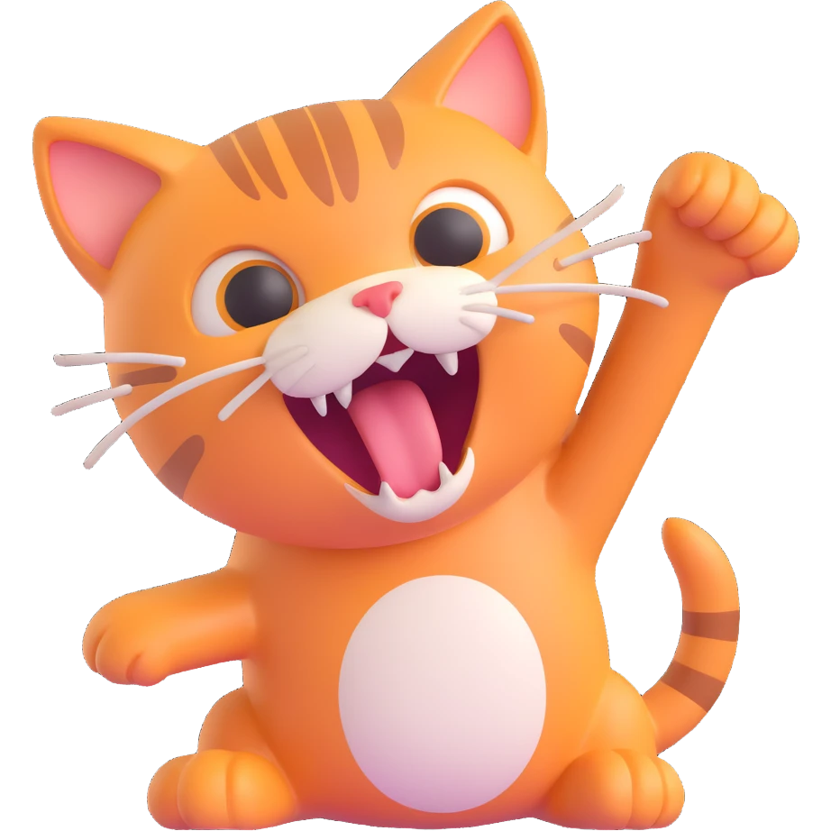 Gato gritando "Help" emoji