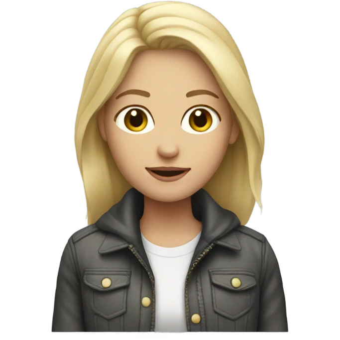 blonde girl with a jack ru emoji