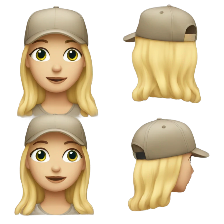 Blonde girl wearing cap emoji