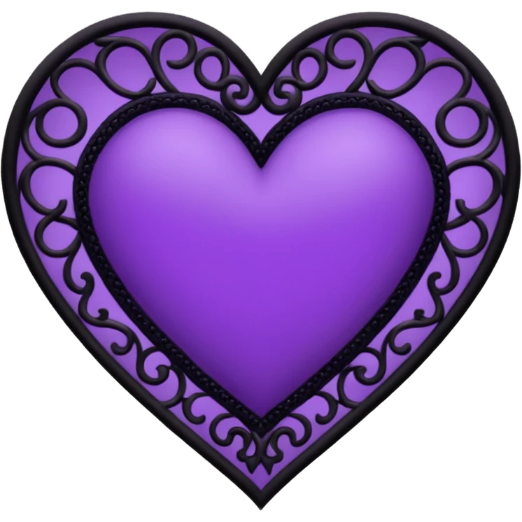 heart with purple gothic black lace emoji