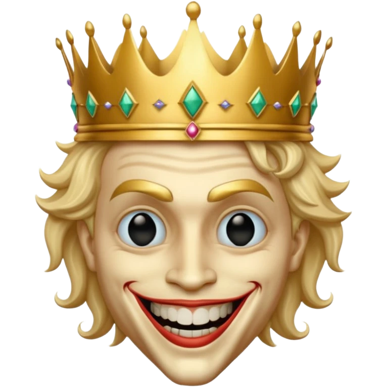 golden joker head and crown emoji