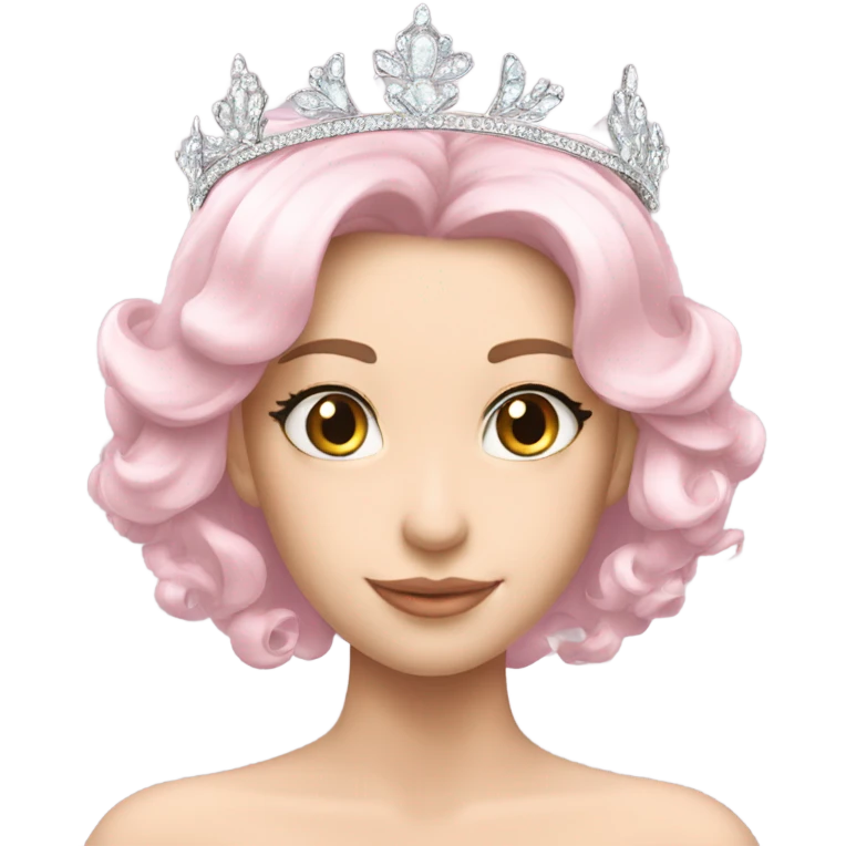 pale pink tiara sparkly silver emoji