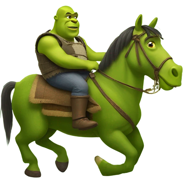 Shrek riding a pickle emoji