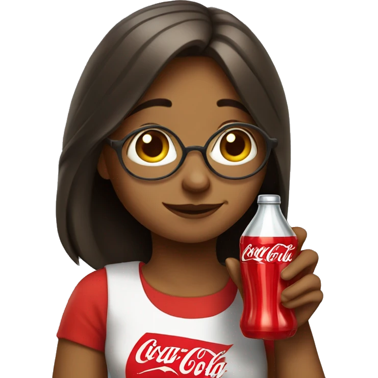 tired girl with laptop drinking coca-cola emoji