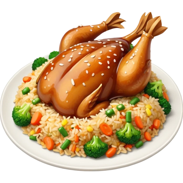 Teriyaki chicken and fried rice emoji