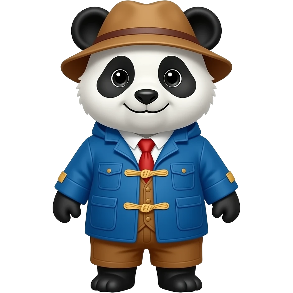 Panda with Paddington classic outfit emoji