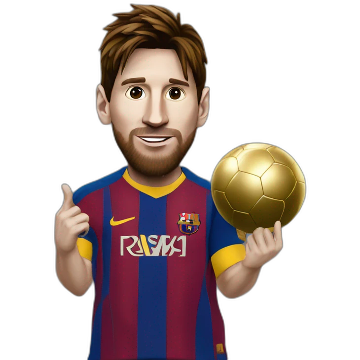 Lionnel Messi with a ballon dor emoji