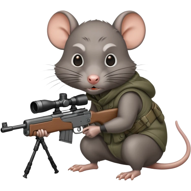 angry rat aiming sniper rifle emoji