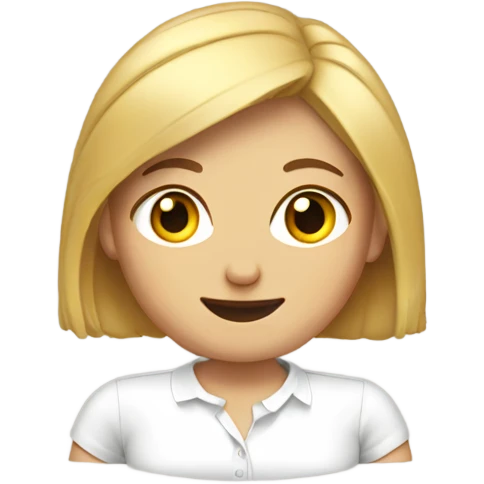Single white women's short-sleeved shirt, no characters emoji