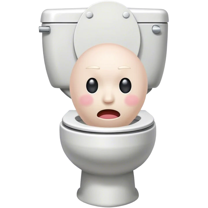 A toilet with a head coming out of it emoji