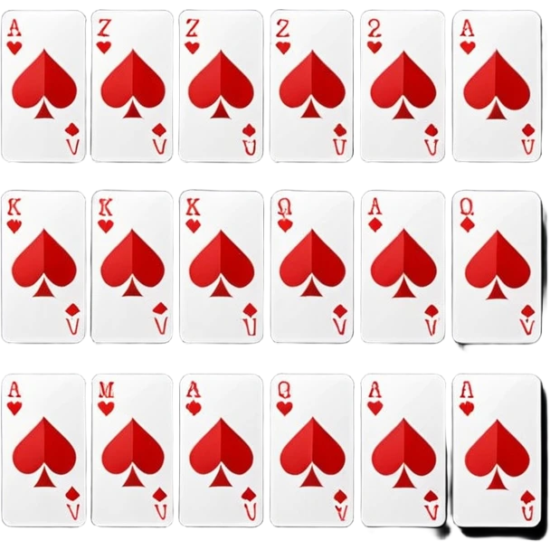 Minimalistic flat vector icon, iOS style, thin black contour on white background. Deck of abstract cards fanned out, each with simple symbols. Clean, no text, no shadows emoji