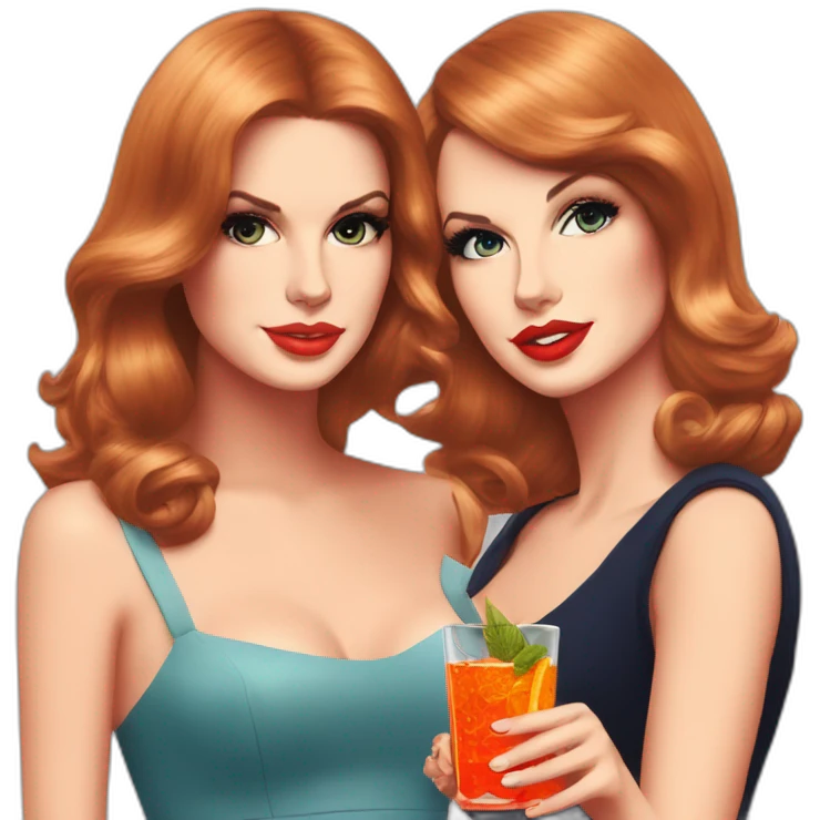 Lana del Rey & Taylor swift drinking aperol spritzz emoji