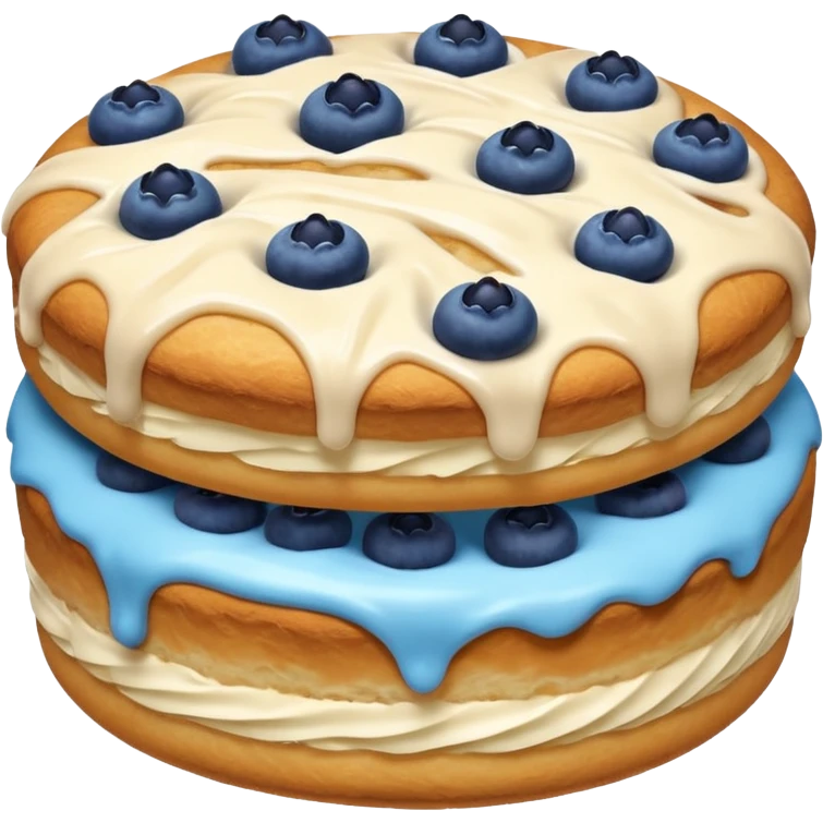 blueberry biscuit with no filling and icing swirl on top emoji