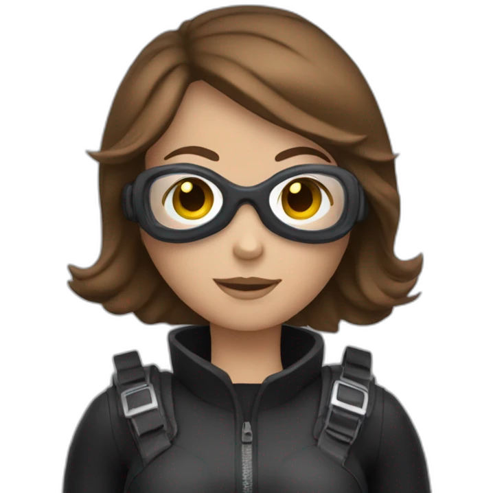 brown haired woman wearing scuba diving equipment emoji