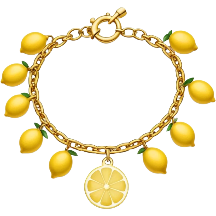 Yellow lemon charm bracelet  emoji