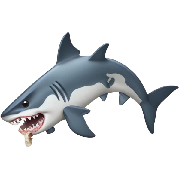 Cow eating a shark emoji