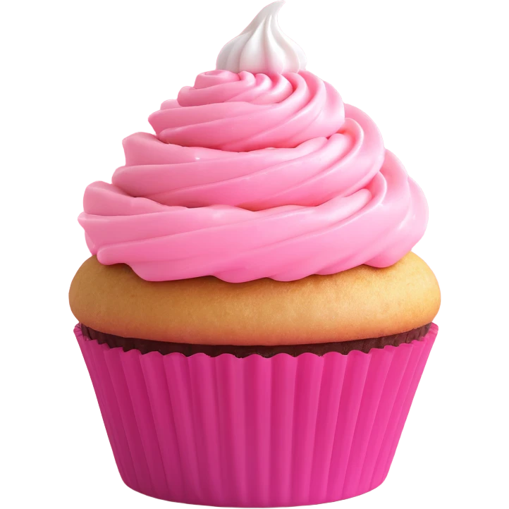cupcake with pink icing emoji