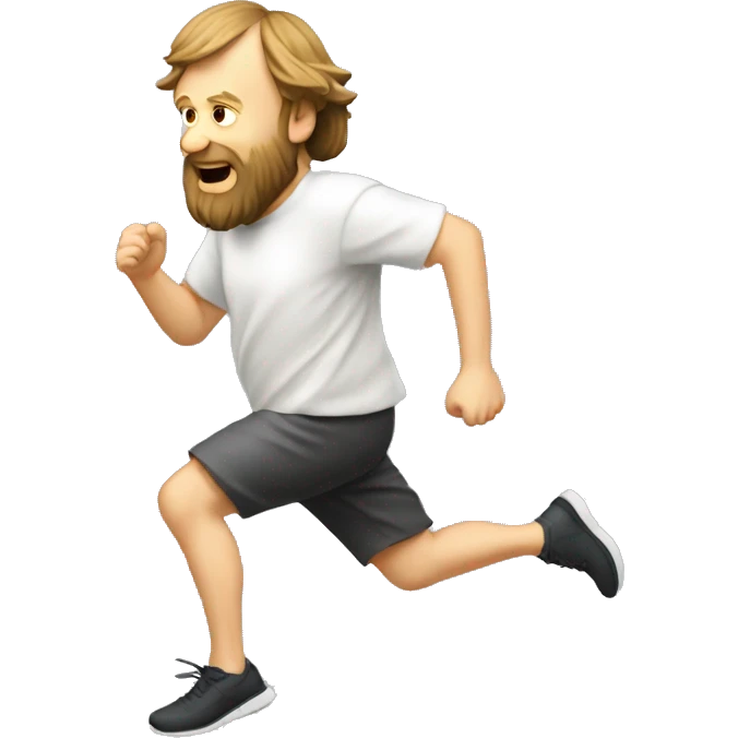 Slavoj Žižek running from the wind emoji