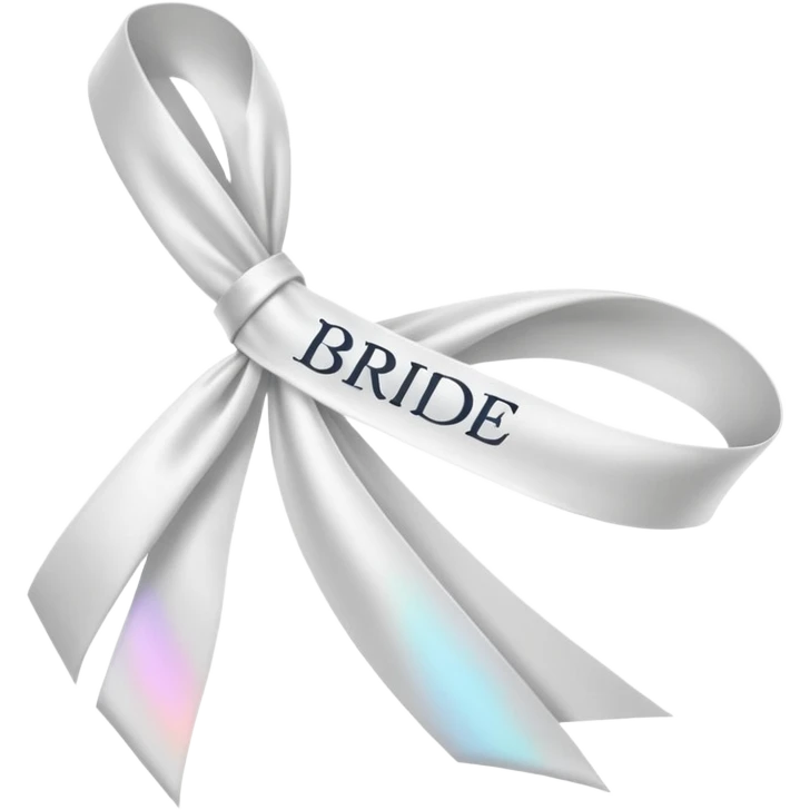White diagonal sash with word bride on it emoji