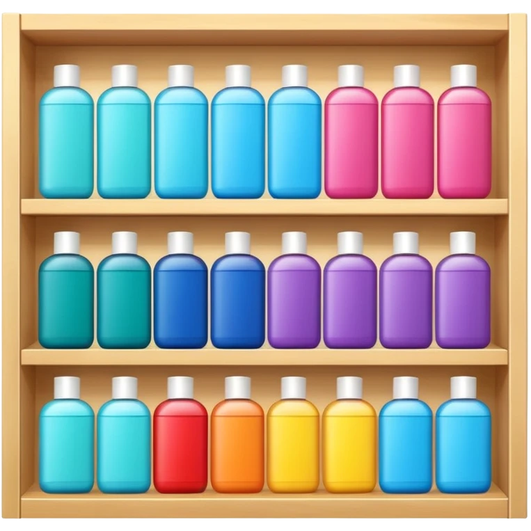 Japanese shampoo displayed on a storage shelf, arranged with horizontal variation and vertical consistency. emoji