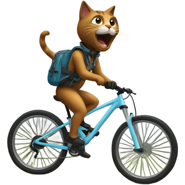 A cat riding a mountain bike  emoji