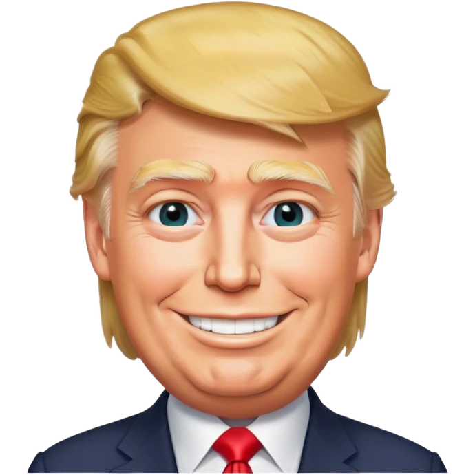 Trump photorealistic smiling emoji